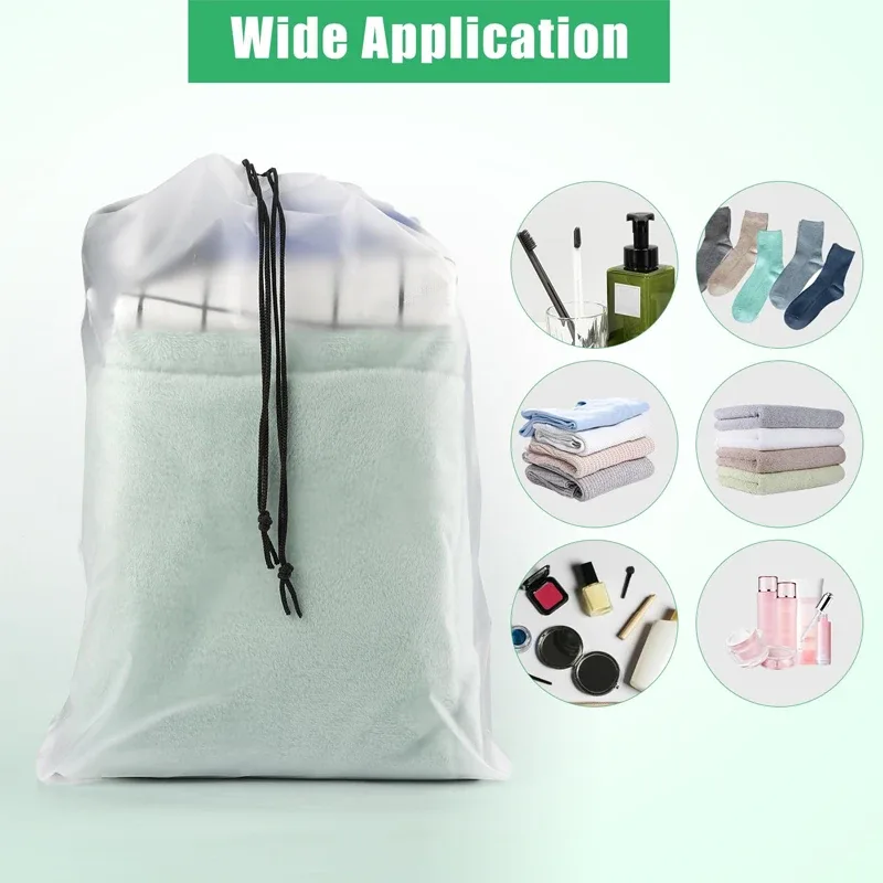 sac de rangement portable à cordon pour chaussures, sac de rangement écologique pour articles divers, sac de voyage pour maquillage, sac de rangement en plastique transparent imperméable