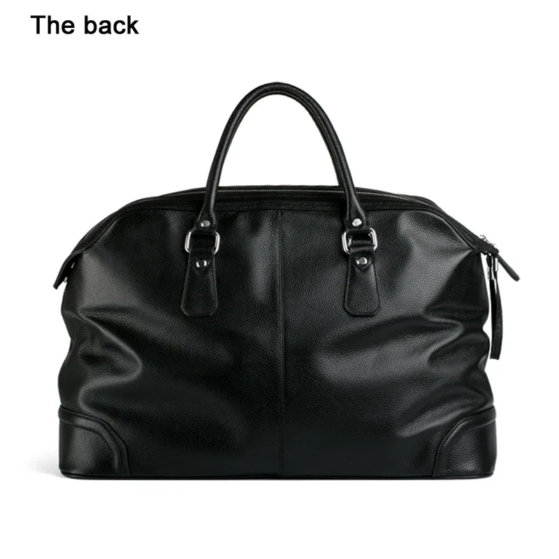sac de voyage de luxe pour homme en cuir véritable, sac de voyage en cuir pour homme, sacs de week-end, sac à bandoulière pour la nuit, sac fourre-tout masculin noir
