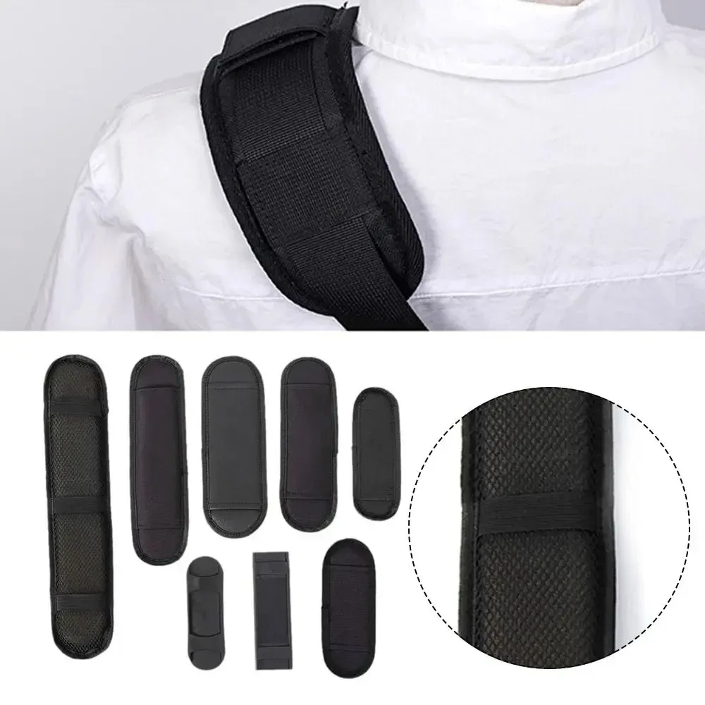 Sangle d'épaule noire pour sac à dos, réductrice de pression et de poids, avec coussinet élargi pour le dos