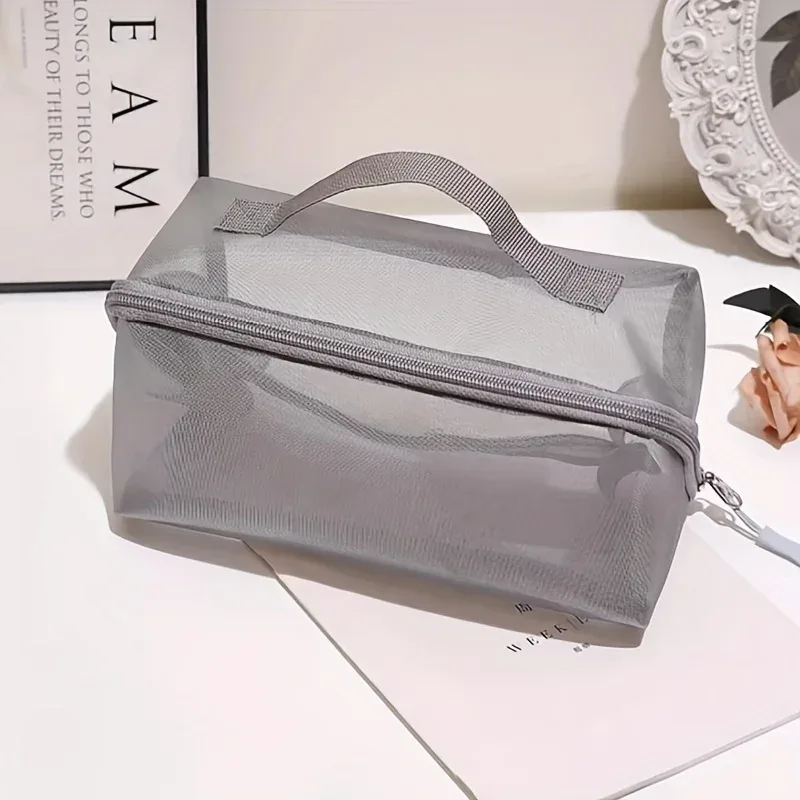 trousse de toilette grande capacité, sac de rangement transparent à fermeture éclair, trousse de toilette de voyage portable et visible