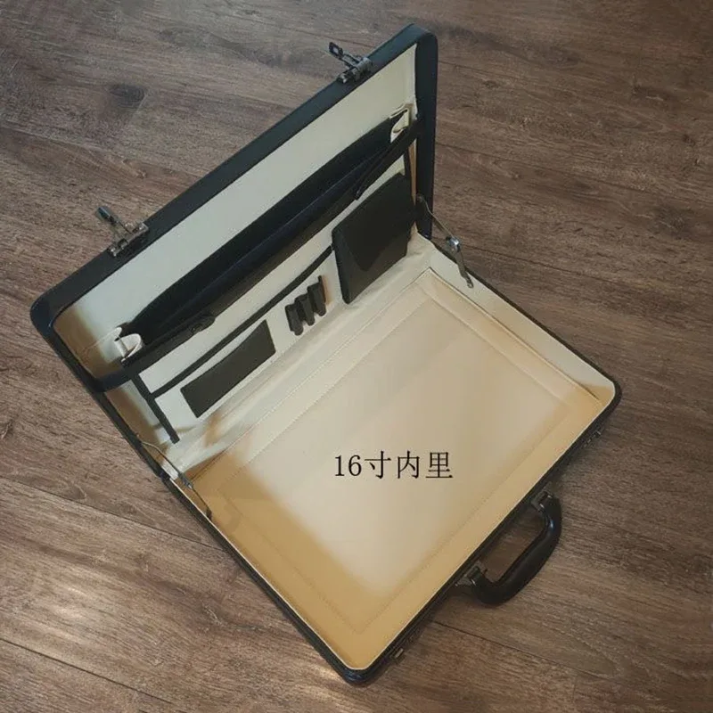 boîte à mot de passe multifonctionnelle, valise portable, sacoche pour ordinateur portable en cuir pour hommes d'affaires, sac messager, mallette 18'' 19''