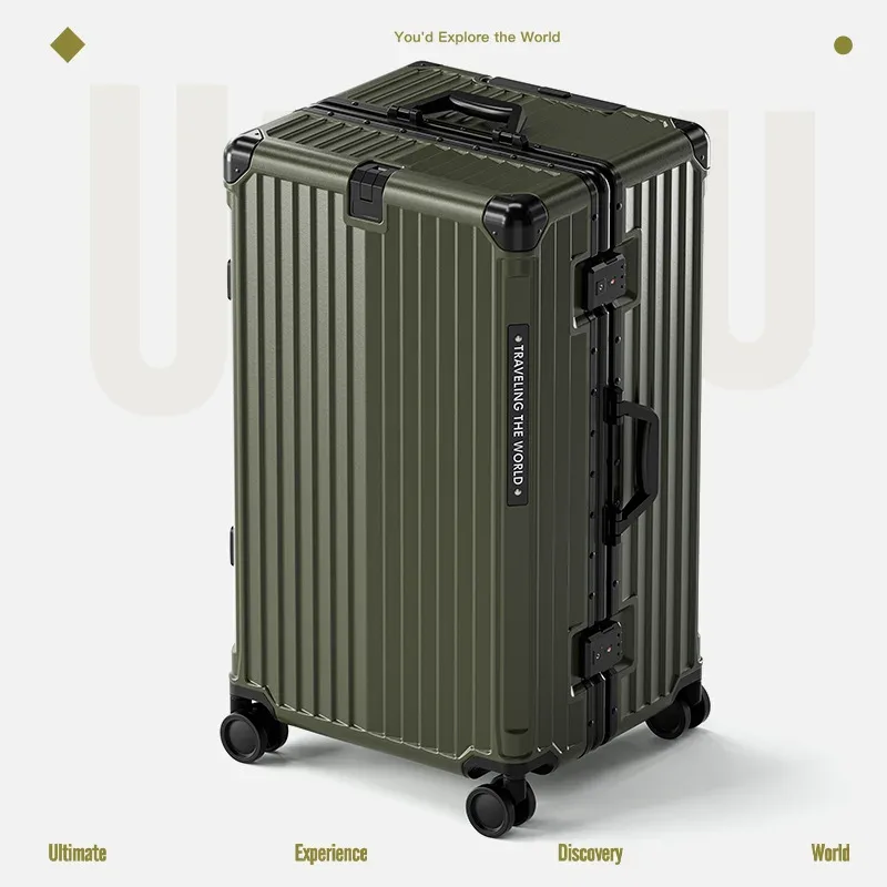 valise multifonctionnelle grande capacité 30 pouces, cadre en aluminium robuste et épaissi, valise de voyage à roulettes, bagage extra large