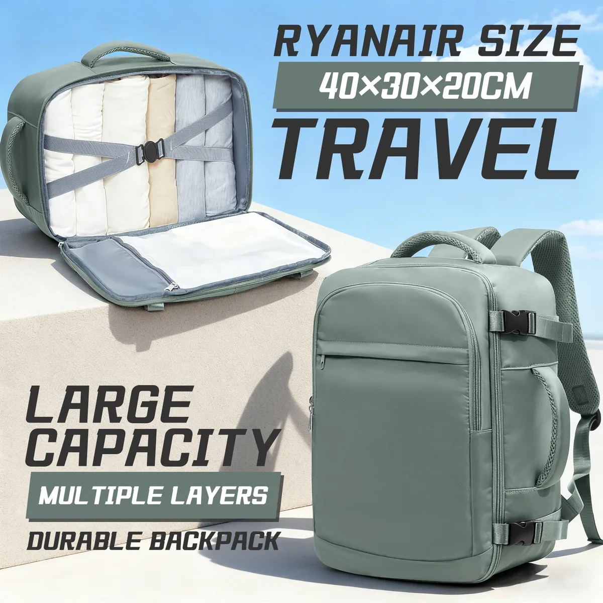 sac à dos de voyage pour femmes et hommes, bagage à main ryanair 40x20x25, wiz air multifonctionnel, sac à dos grande capacité easyjet