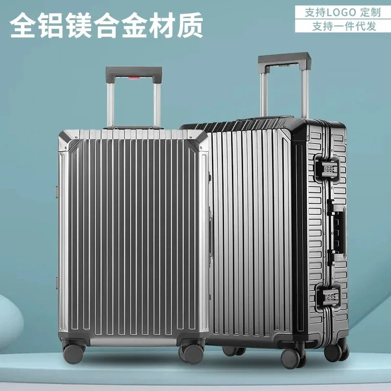 nouvelle valise à roulettes haut de gamme en aluminium-magnésium 100 %, idéale pour les voyages, parfaite pour