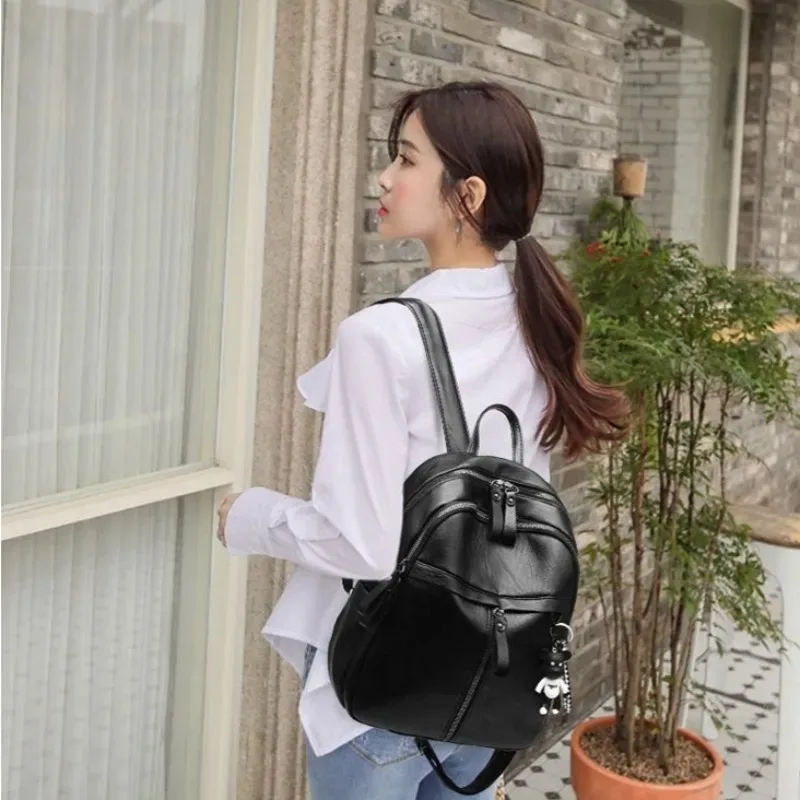 sac à dos ours non violent pour femmes, sac à dos décontracté noir simple, sac à bandoulière à une épaule pour femmes