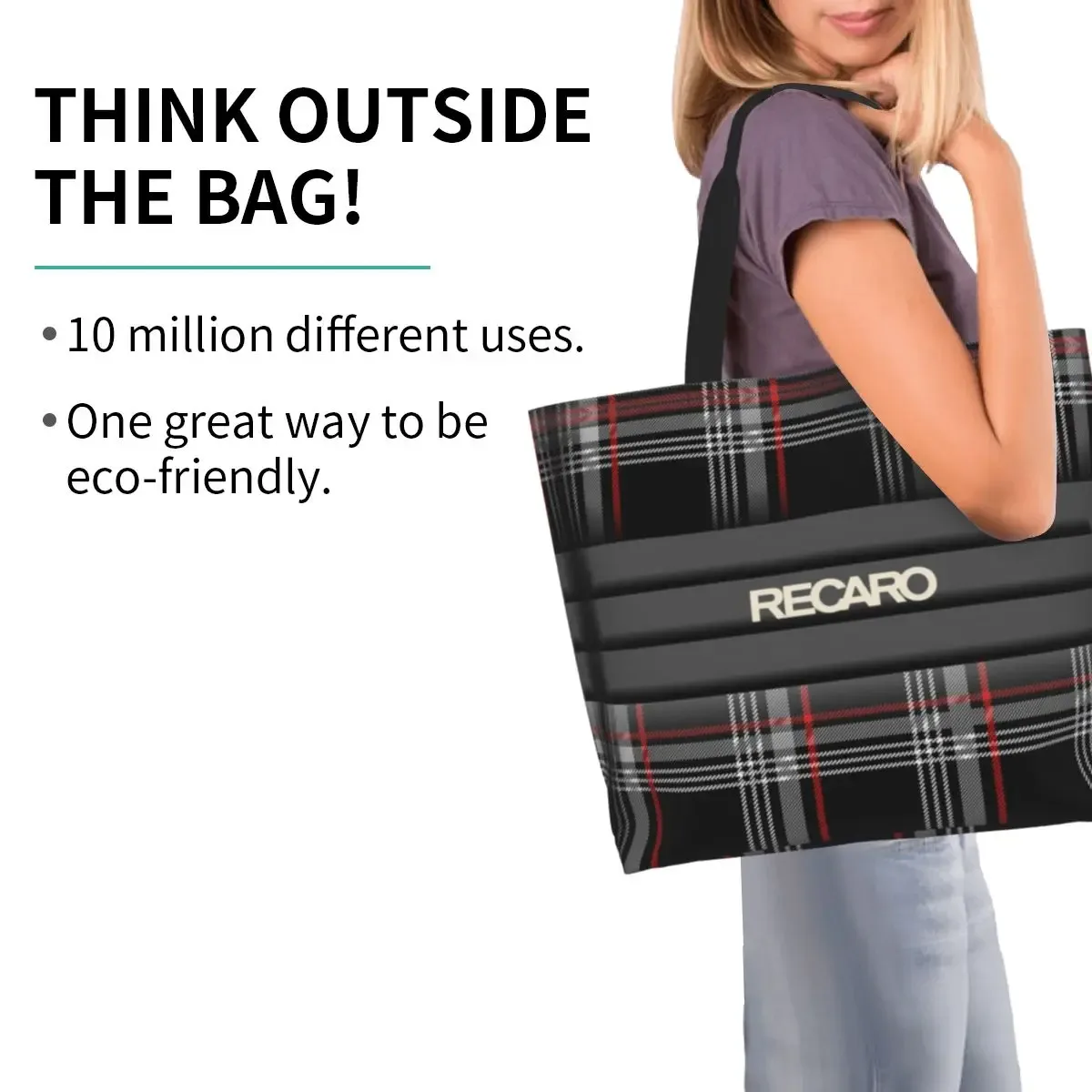 Sacs fourre-tout en toile avec logo personnalisé pour femmes, sacs à provisions durables, grande capacité, épicerie