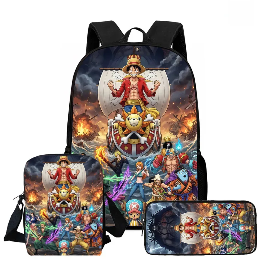 ensemble de 3 sacs à dos scolaires légers one piece avec sac bandoulière et trousse à crayons, sac à dos unisexe pour garçons et filles de 6 à 10 ans