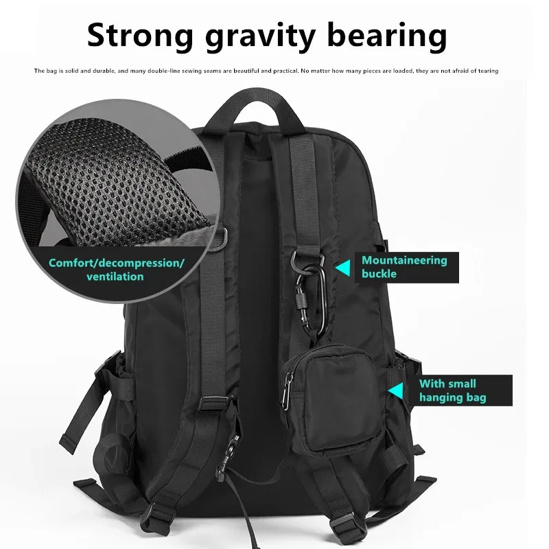 jeep buluo sac à dos en nylon pour homme, grande capacité, imperméable, pour ordinateur portable, sac d'école décontracté multi-poches pour voyage, travail, université