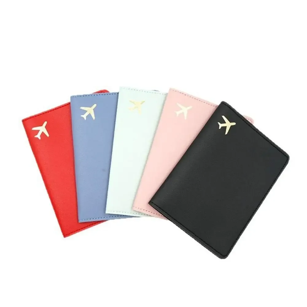 porte-passeport en cuir pu, léger, portable, housse de protection pour passeport, couleur unie, étanche, portefeuille pour cartes de crédit