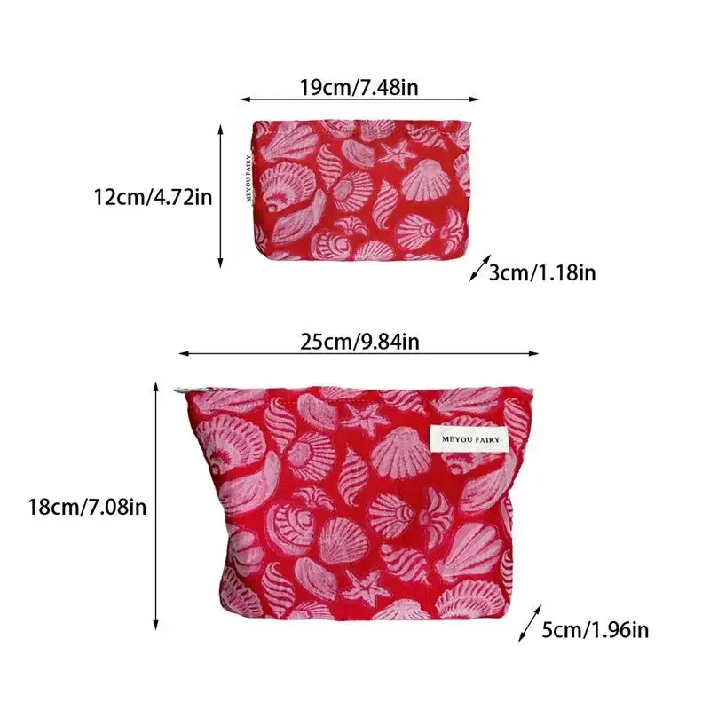 sac de maquillage imprimé coquillage, sac cosmétique de haute qualité, sac de rangement portable multifonctionnel pour femmes, organisateur de voyage