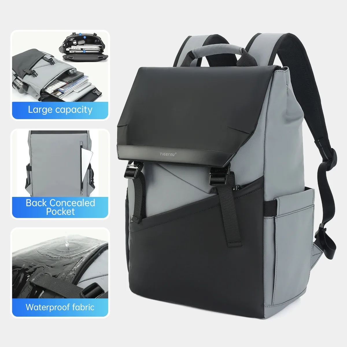 tigernu hommes sacs à dos pour sacs d'école mâle style coréen sac à dos sacs voyage sacs à dos pour ordinateur portable 15.6 mode sac à dos homme sac