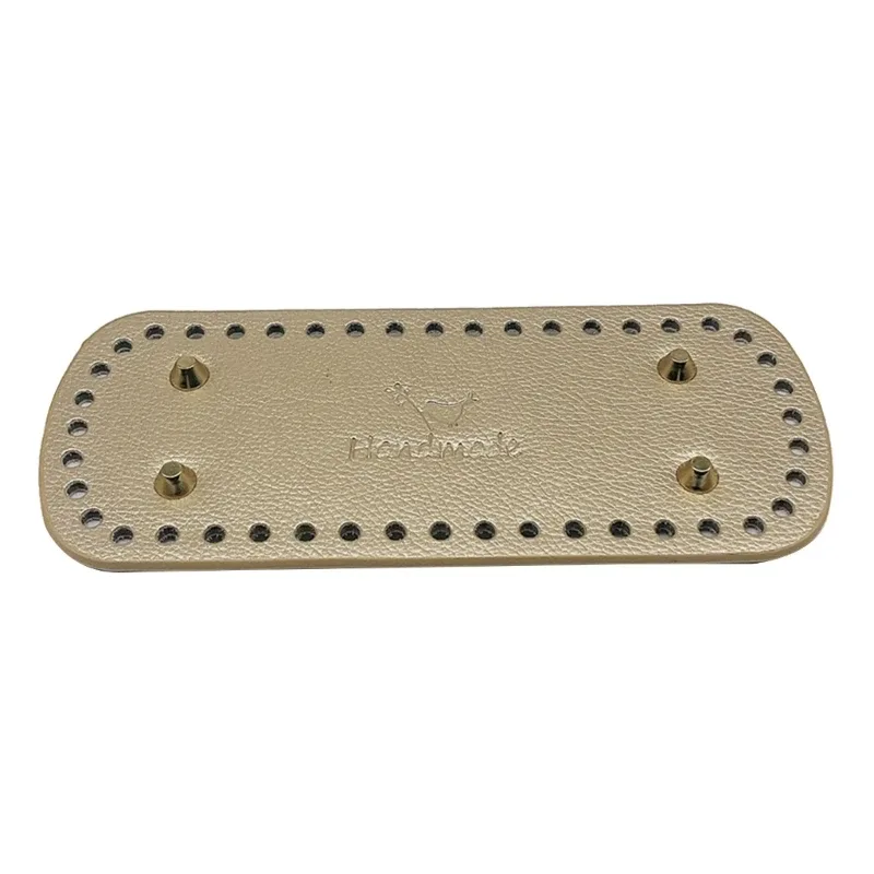 fond en cuir façonné, base ronde ovale faite à main avec trous pour sacs à tricoter, sacs à bandoulière,