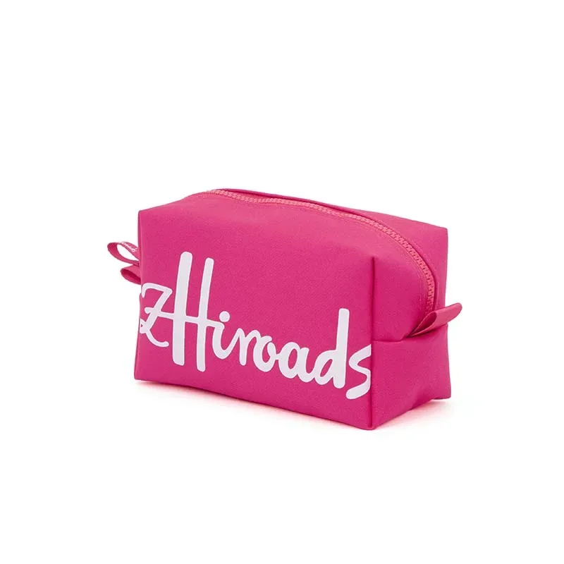 trousse de maquillage en coton avec fermeture éclair et pochette cosmétique de conception de mode de logo de marque pour les femmes 