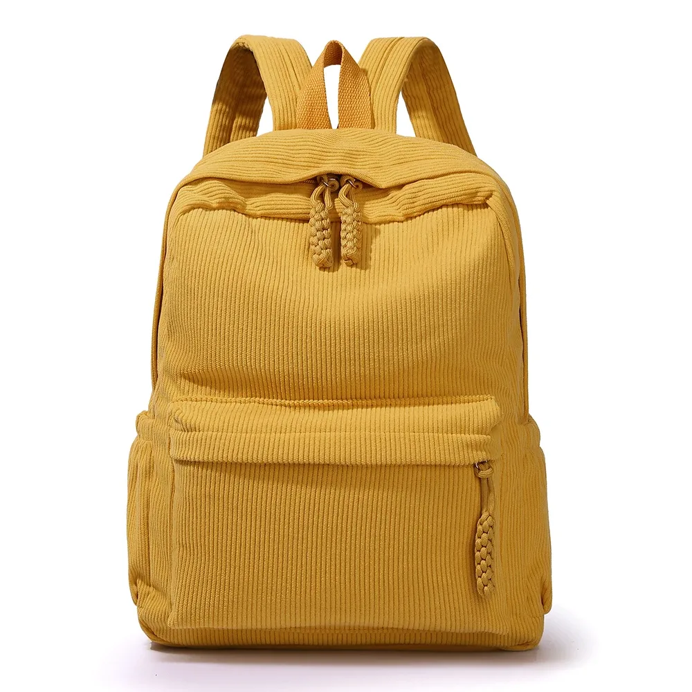 sac à dos décontracté minimaliste en velours côtelé, grande capacité, léger, durable, sac à dos pour étudiants, sac à dos de voyage de haute qualité pour les trajets quotidiens