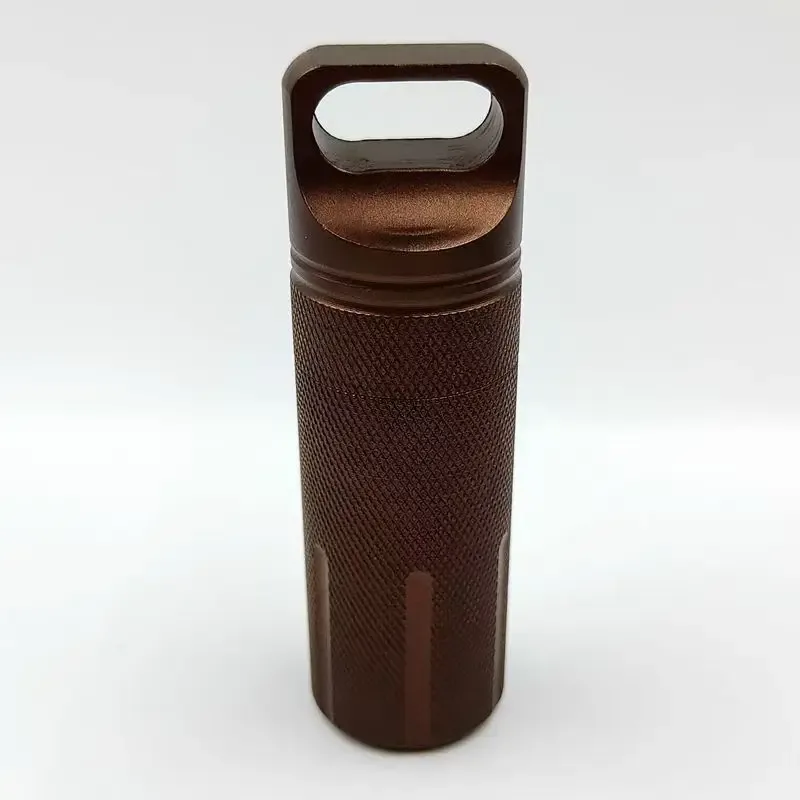 boîte de rangement étanche pour sac à dos, fixation d'extérieur, bouteille de médicaments portable, accessoire de porte-clés cylindrique scellé en alliage d'aluminium