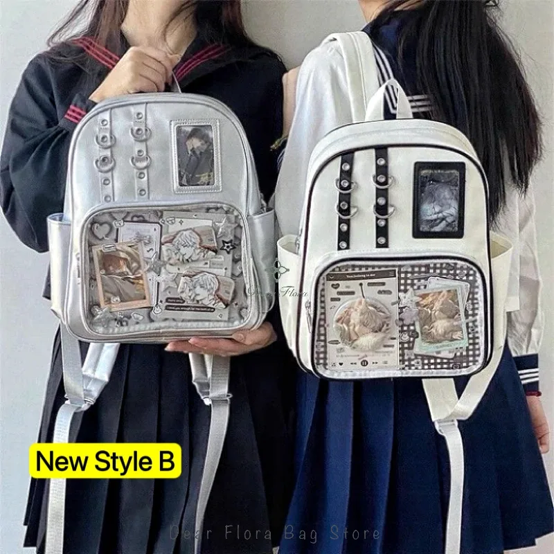 y2k mignon mini sac à dos femmes kawaii ita sac doux fille sac à dos transparent bricolage personnalité affichage sac à dos lolita sac à bandoulière