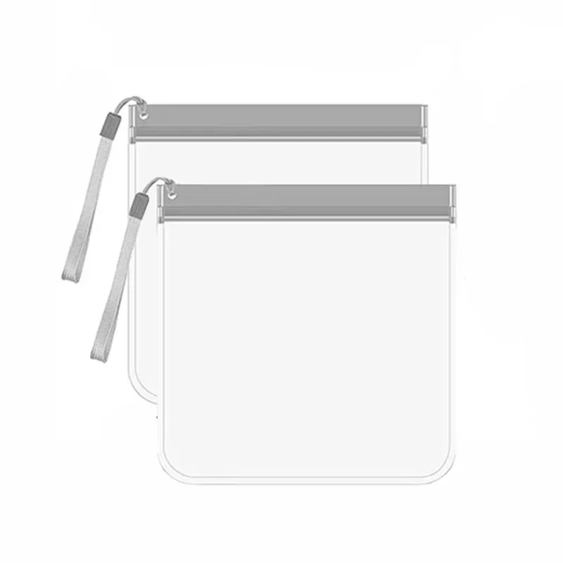trousse de toilette de voyage transparente eva, 2 pièces, organisateur de cosmétiques scellé étanche, pochette de lavage portable pour le rangement et le nettoyage