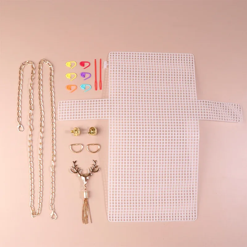 kit de tissage en maille plastique pour sac diy, accessoire de filet pour sac à main, fournitures pour la fabrication artisanale de sacs fourre-tout et sacs à bandoulière