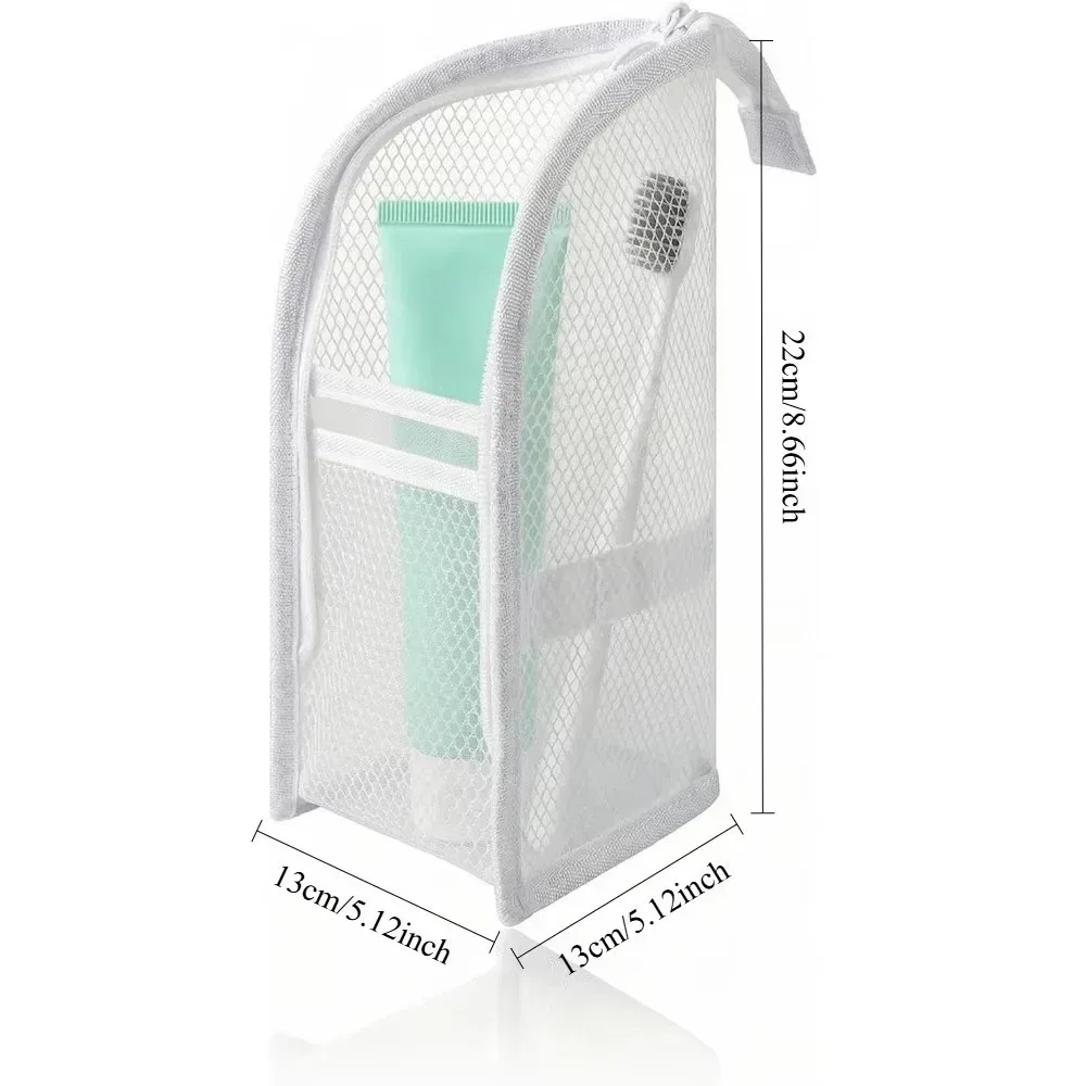 trousse de toilette en maille respirante à séchage rapide, étui à brosse à dents anti-moisissure, organiseur de cosmétiques pour voyage, dortoir universitaire, salle de sport, douche