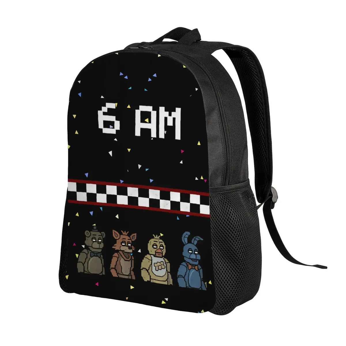 Sac à dos FNAF Horror Game pour hommes, grands sacs à dos en polyester, sacs décontractés pour lycée, sac à dos de voyage personnalisé