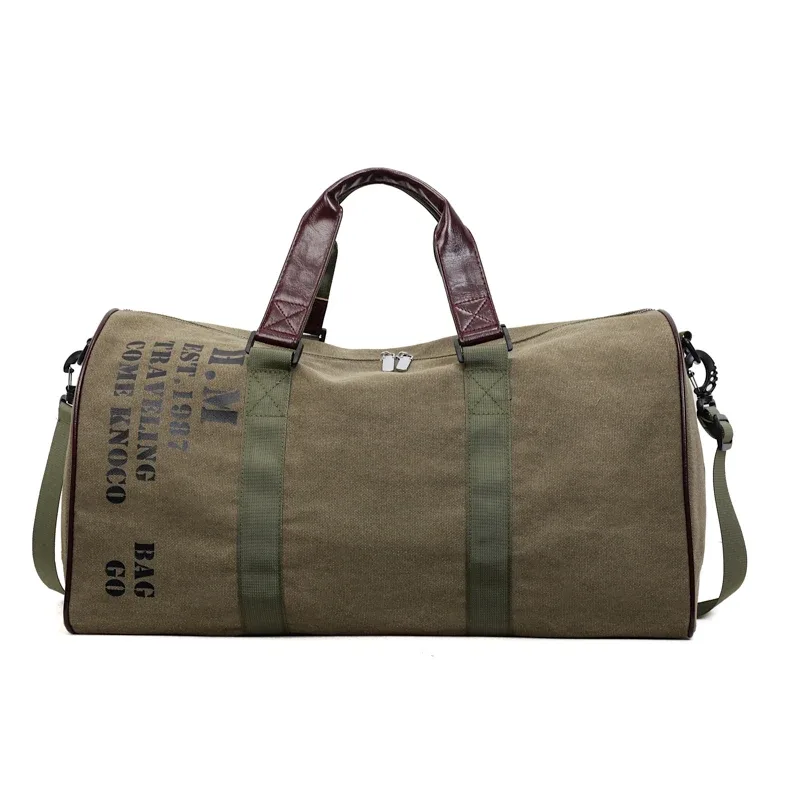 sac de voyage en toile imprimé de lettres de grande capacité, sac à bandoulière unisexe à main, sac de bagage de fitness de banlieue
