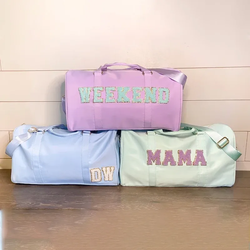 sac de voyage preppy en nylon, sac de sport et de pêche, sac de transport pour femme grande taille avec bandoulière