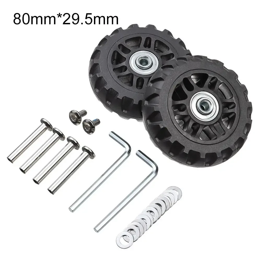 roues de remplacement universelles, pièces de valise, essieux de remplacement durables, kit d'outils de réparation de roulettes, roulette silencieuse avec vis, 2 pièces