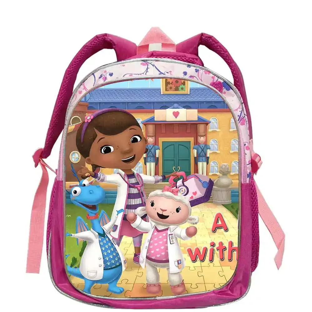 sac à dos d'école doc mcstuffins pour garçons et filles, 12 pouces, sac à dos pour élèves de maternelle, sac à dos à la mode pour étudiants, mochila