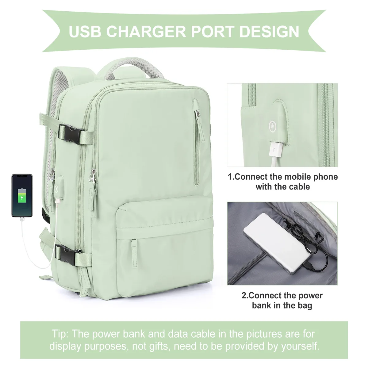 sac à dos de voyage pour femmes, bagage à main approuvé par la compagnie aérienne, grand sac à dos de randonnée pour sports de plein air, adapté au sac à dos pour ordinateur portable de 15.6 pouces