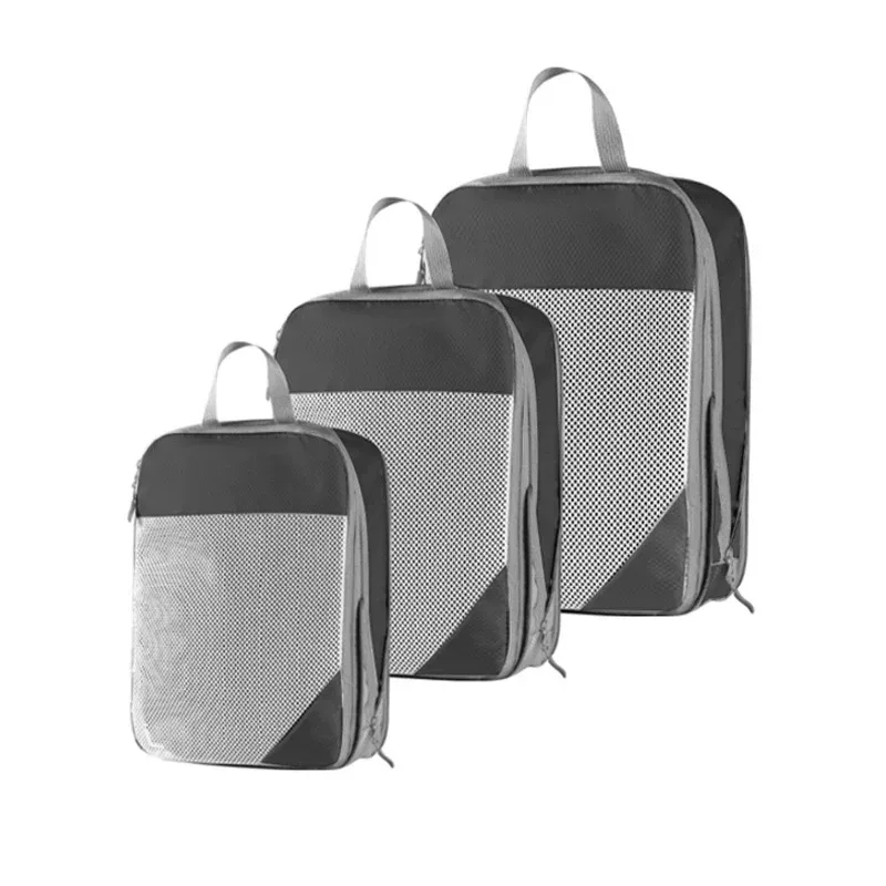 lot de 3 cubes de compression de voyage, organisateur de bagages, essentiels de voyage, cubes de compression p
