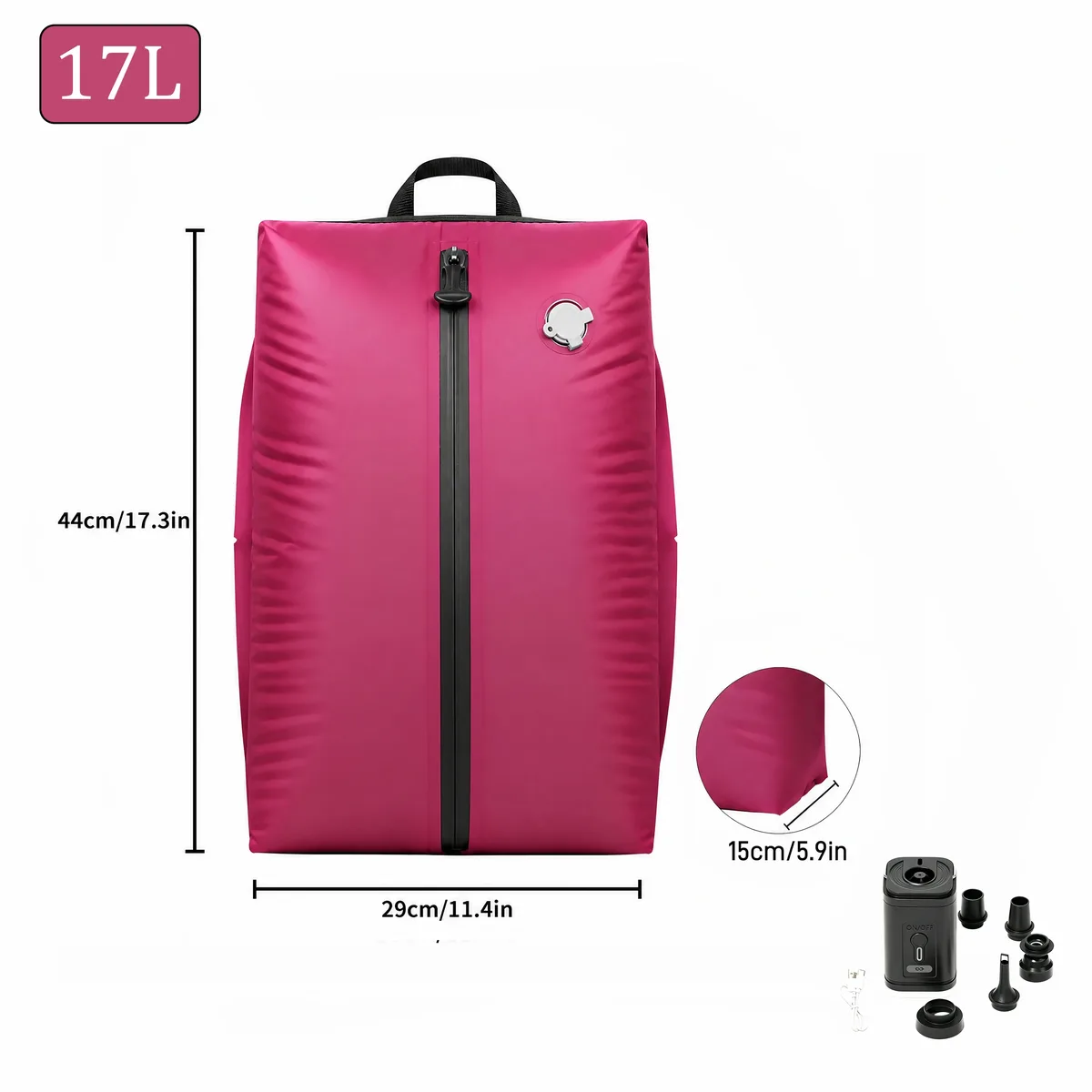 sacs de rangement étanches ip67 17l, cube de compression en polyester tpu pour vêtements, organisateur de valise avec fermeture éclair, réutilisables et antihumidité, pour linge de maison, avec pompe électrique incluse