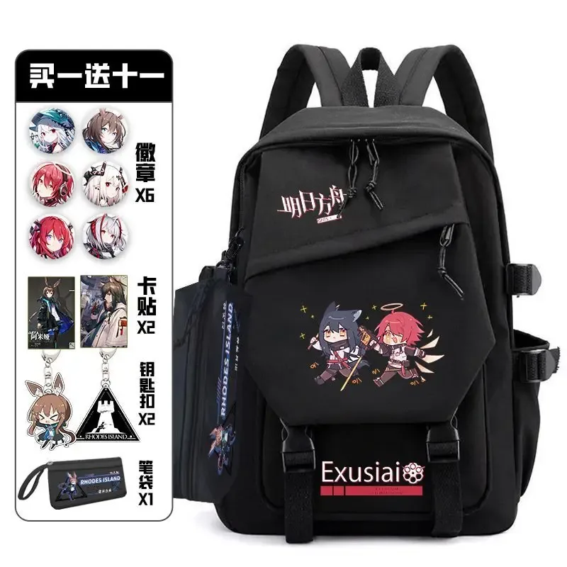 arknight – sac à dos avec douleur, ensemble de badges, sac d'anime, cartable pour adolescents, sac de voyage pour livre d'étudiants, fille et garçon, cosplay