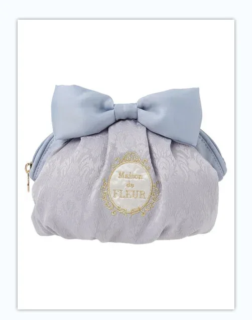 sacs à cosmétiques en tissu jacquard pour femmes, broderie, nœud mignon, sac de rangement décontracté doux pour dames, style japonais, nouveau, 2025
