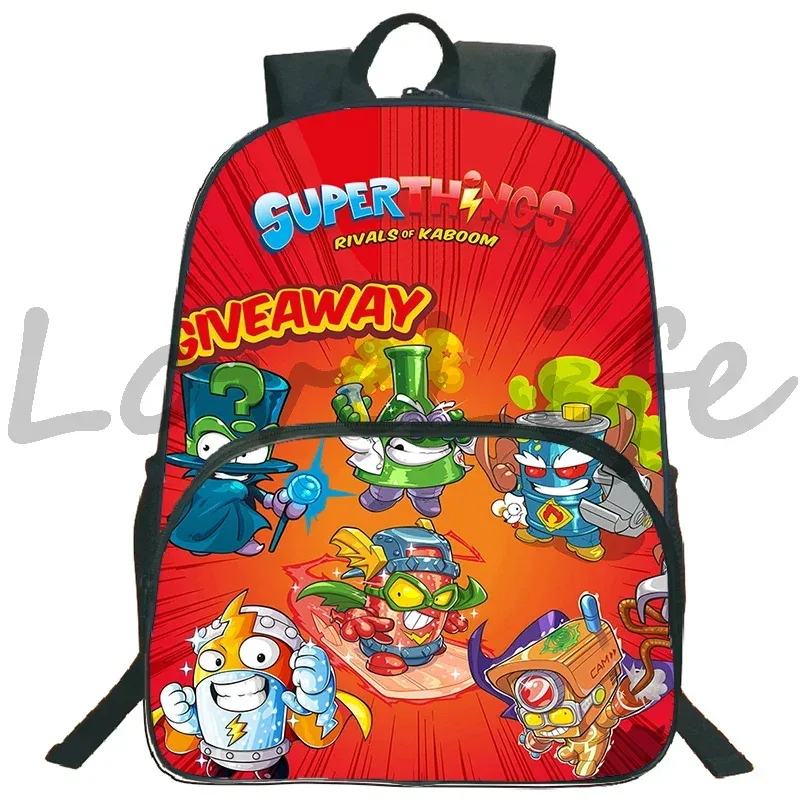 jeu superzings sac à dos 16 pouces garçons filles bookbag dessin animé sac à dos superthings sacs d'école étudiants sacs de voyage sac à dos à fermeture éclair