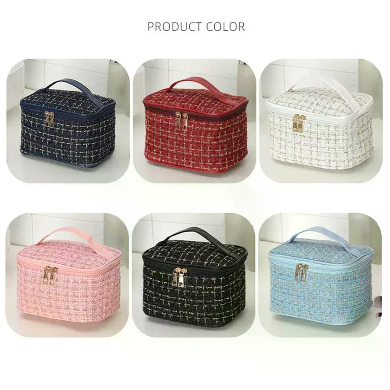 nouveau sac de maquillage portable de grande capacité pour femmes, trousse de toilette à main, organisateur cosmétique essentiel pour le rangement de la salle de bain