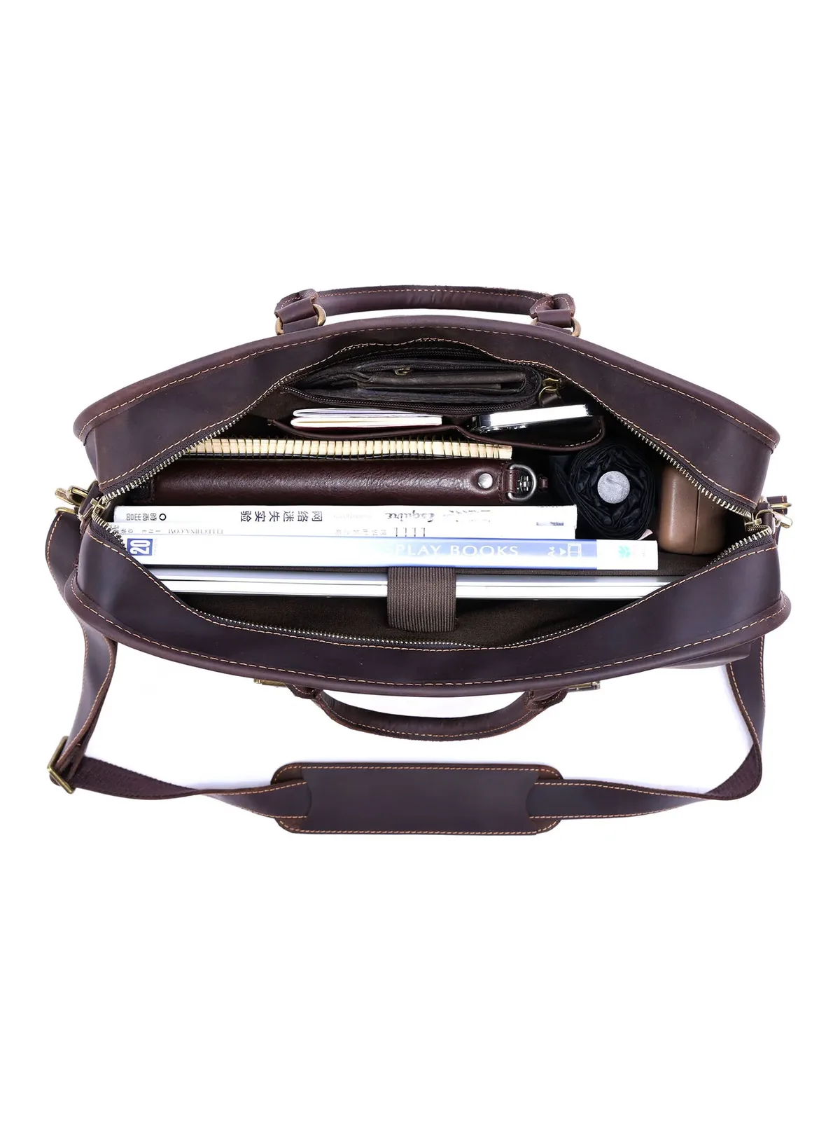 porte-documents vintage en cuir de vache véritable pour homme, grand format, décontracté, de créateur, fait main, sacoche pour ordinateur, sac messager