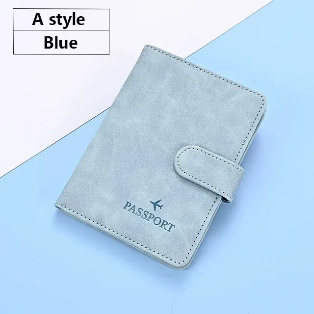 portefeuille de voyage en cuir pu souple multi-fentes avec logo avion, fermeture à pression, porte-cartes sim et porte-documents d'identité