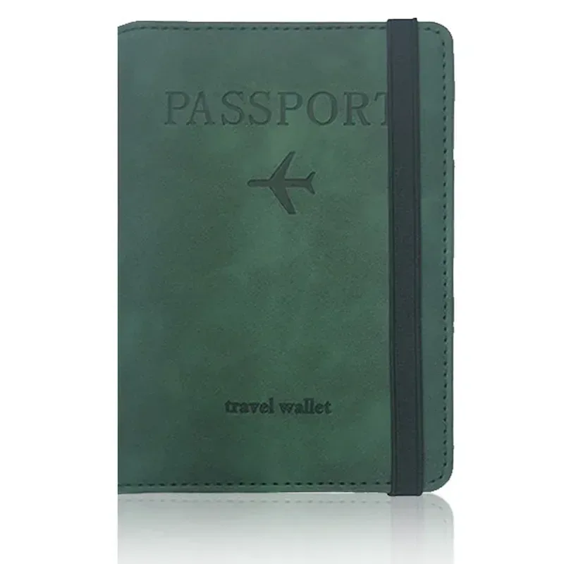 étui à cartes en cuir bloquant rfid, porte-passeport, portefeuille, accessoires de voyage pour femmes et hommes