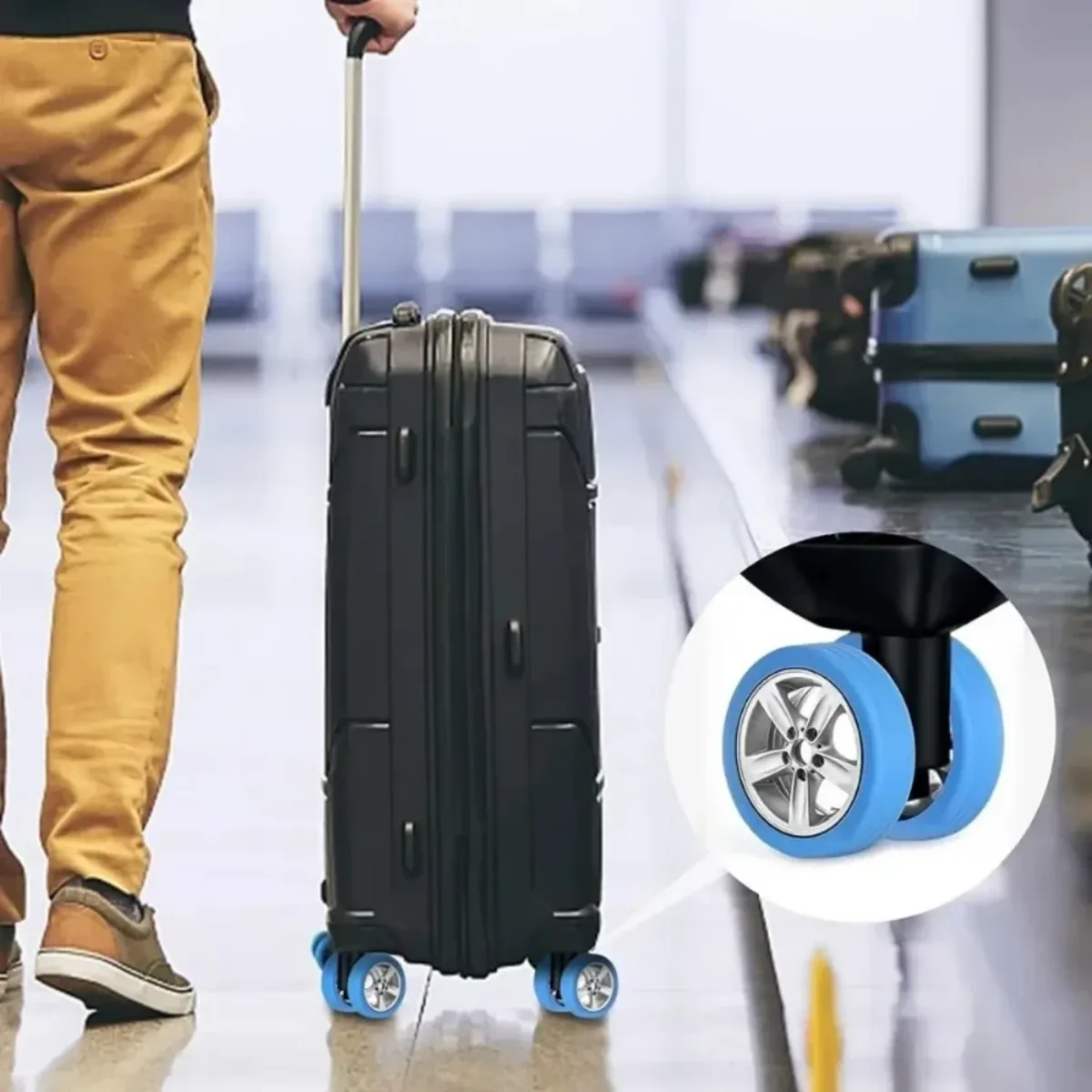 32-4pcs housses de roues de bagages en silicone, protecteurs de roues de valise, pour remplacement des roues de valise et roulettes de chaise de bureau
