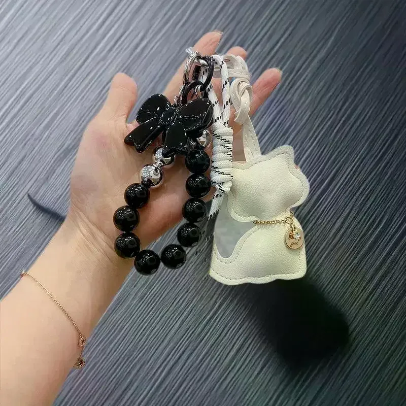 porte-clés chat noir mignon, breloque de sac, pendentif, accessoire portable pour adolescents et femmes, idéal pour fêtes, cadeau, usage quotidien, décoration de sac à dos