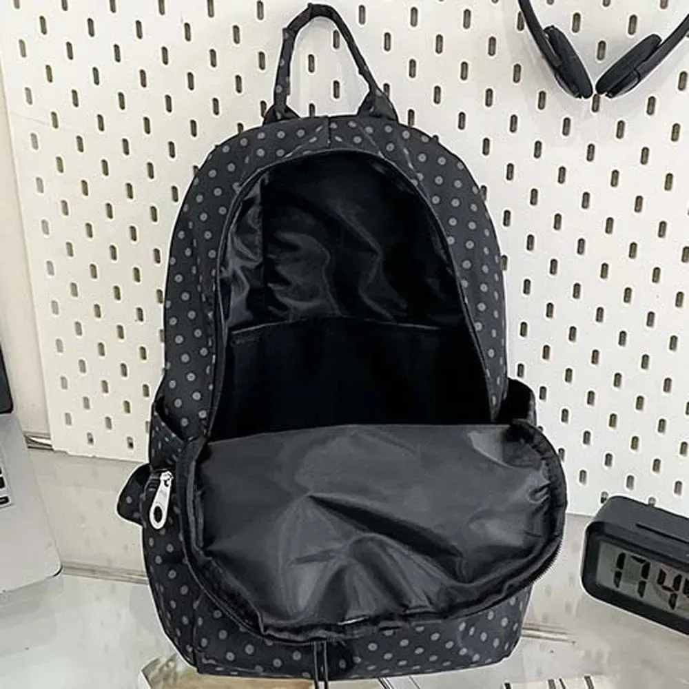sac à dos en nylon anti-éclaboussures à pois, spacieux, léger, pour étudiants, sac d'école multi-poches, sac de voyage lavable