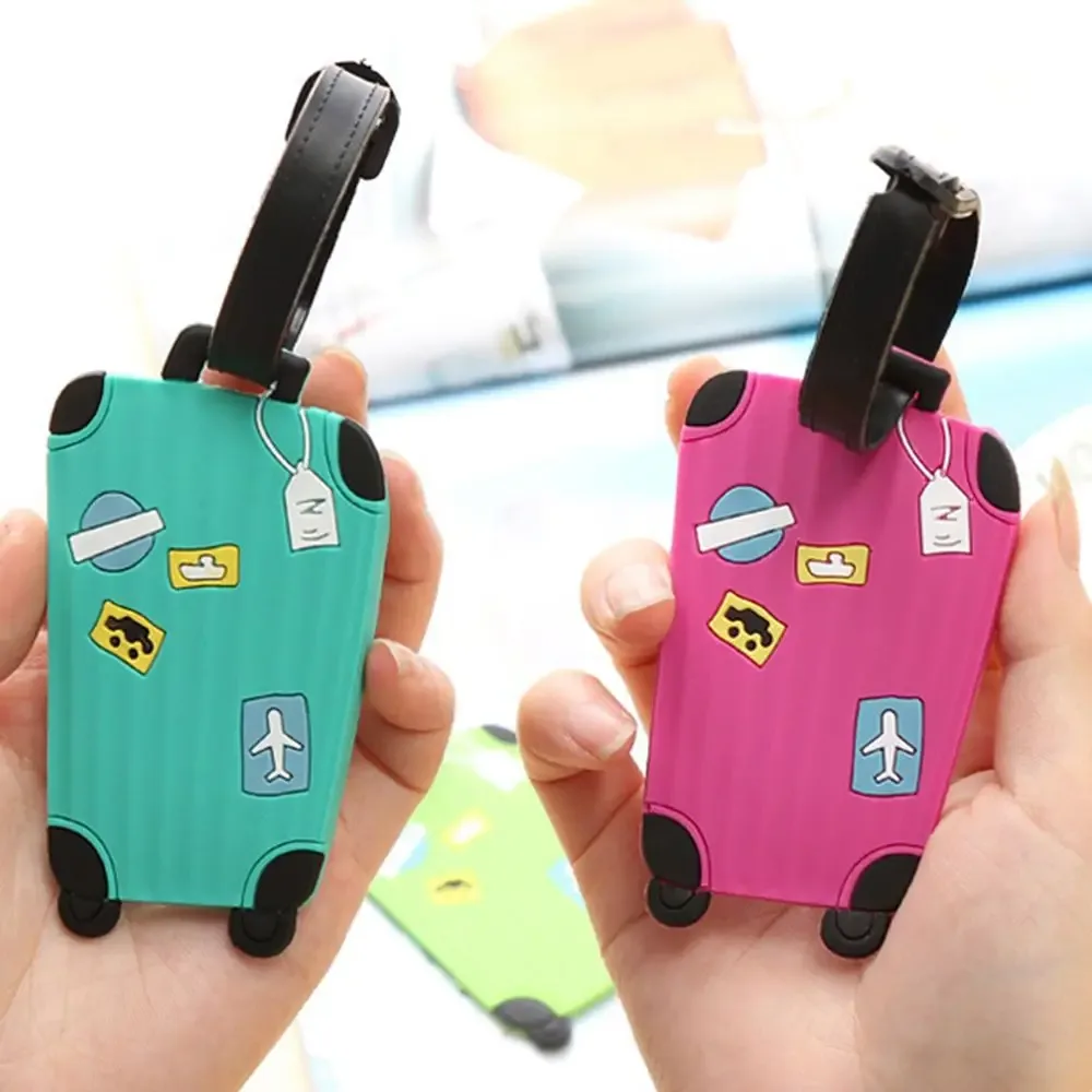 étiquettes de bagage en silicone mignonnes, porte-adresse d'identité de valise, étiquette de bagage portable, haute qualité, accessoires de voyage