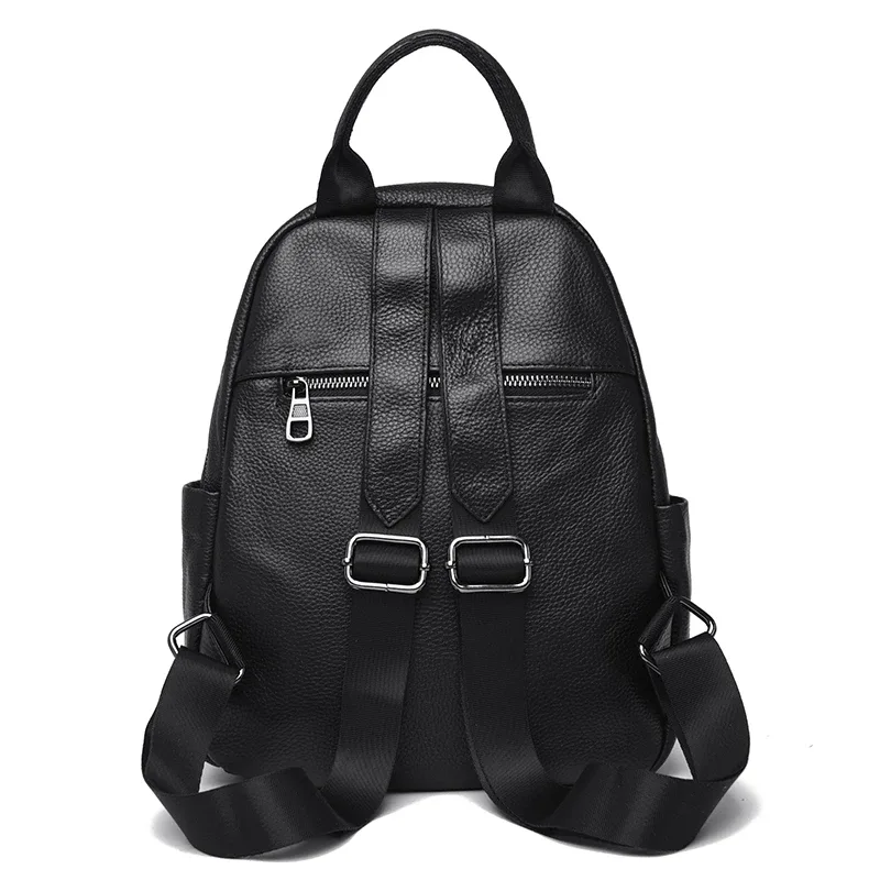 sacs à dos en cuir de vache véritable pour femmes, sac à dos de voyage solide, sac à dos de grande capacité, 100% cuir de vache, mode féminine, luxe