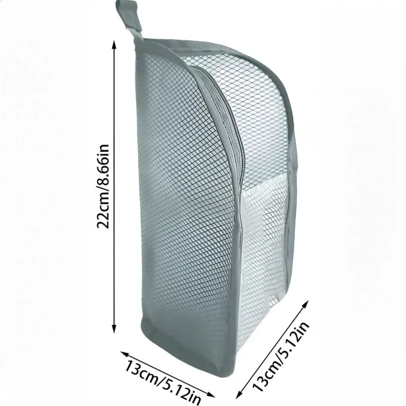 trousse de toilette en maille transparente légère et pliable, organisateur de voyage suspendu, sac de maquillage portable pour brosse à dents et voyage