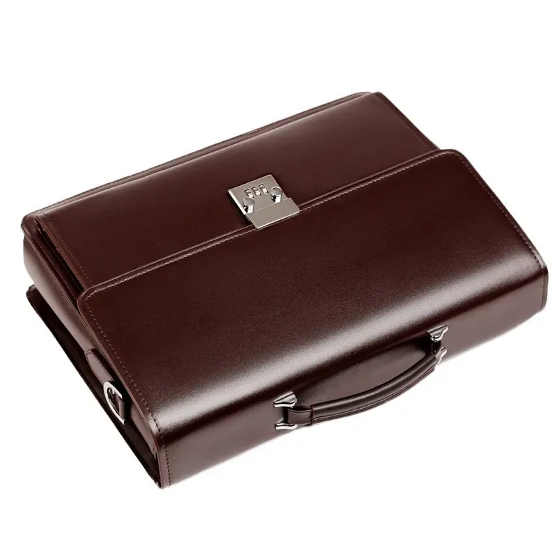 sac à main pour ordinateur portable pour hommes, imperméable, grande capacité, multi-compartiments, avec serrure à code, mallette