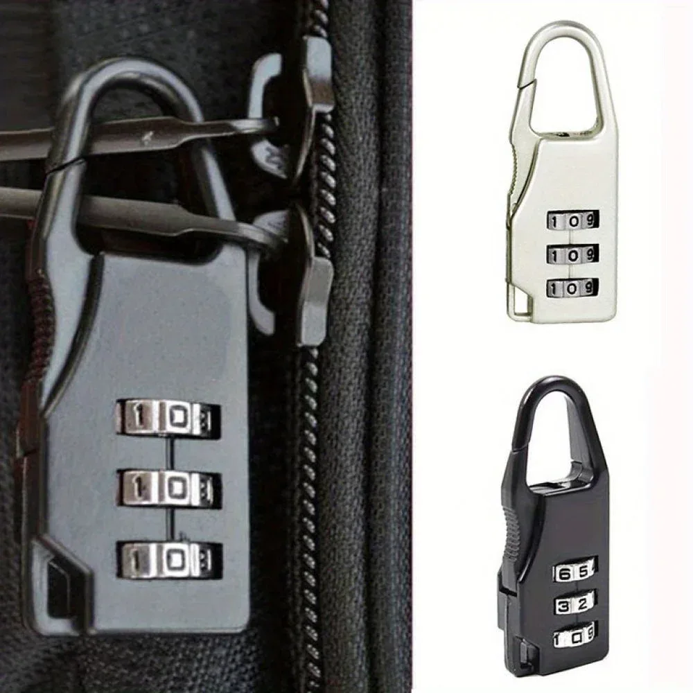 lot de 5 mini cadenas de voyage en alliage d'aluminium, ensemble de serrures à bagages avec code à combinaison réinitialisable à 3 chiffres pour valises et sacs