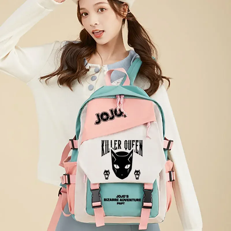 kujō jōtarō anime jojo's bizarre adventure sac à dos étudiant sac d'école toile adolescents sac à dos de voyage en plein air cadeau de mode