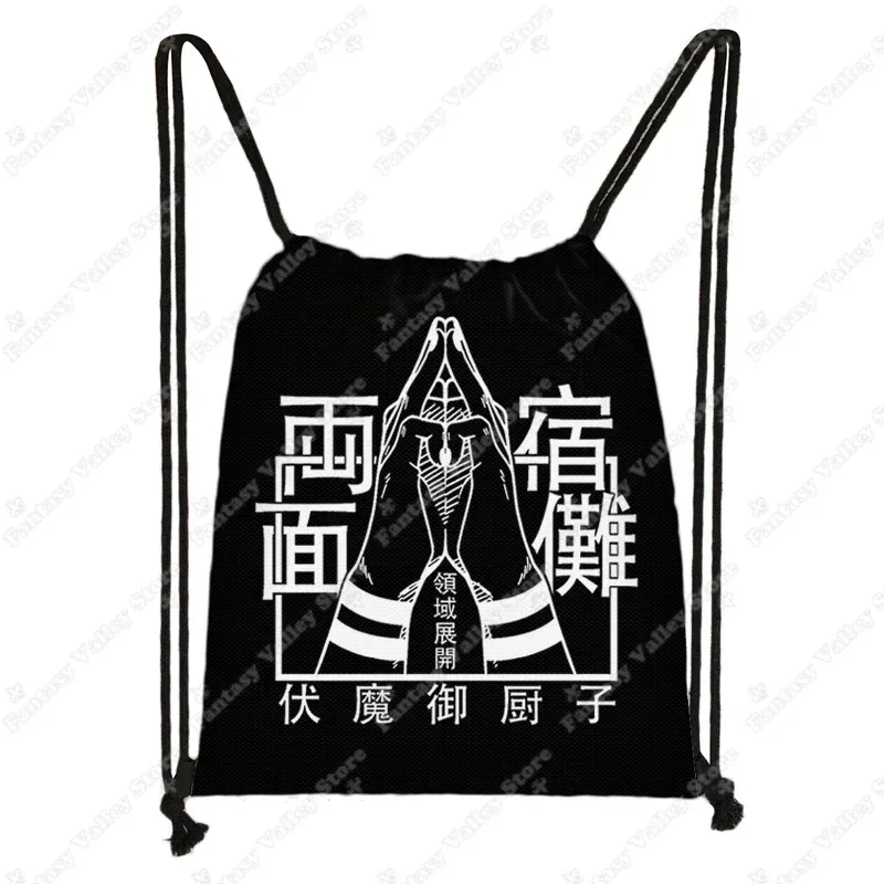 sacs à dos anime jujutsu kaisen gojo satoru yuji itadori, sac à cordon harajuku, sacs de rangement de grande capacité, sac à bandoulière d'extérieur