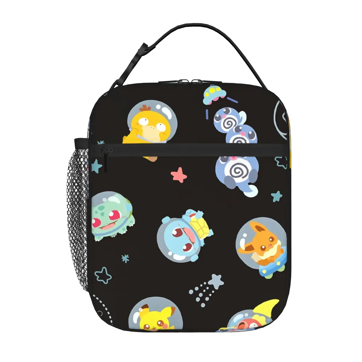 sac de rangement avec fermeture éclair, 1 pièce, pochette pour le déjeuner scolaire, boîte à nourriture pokemon, réutilisable pour le déjeuner