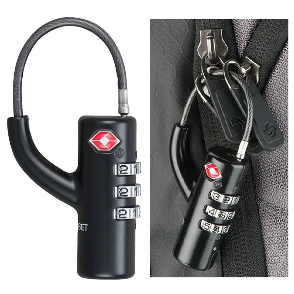 tsa-cadenas avec câble en acier pour bagages, valise, sac à dos, cadenas avec mot de passe
